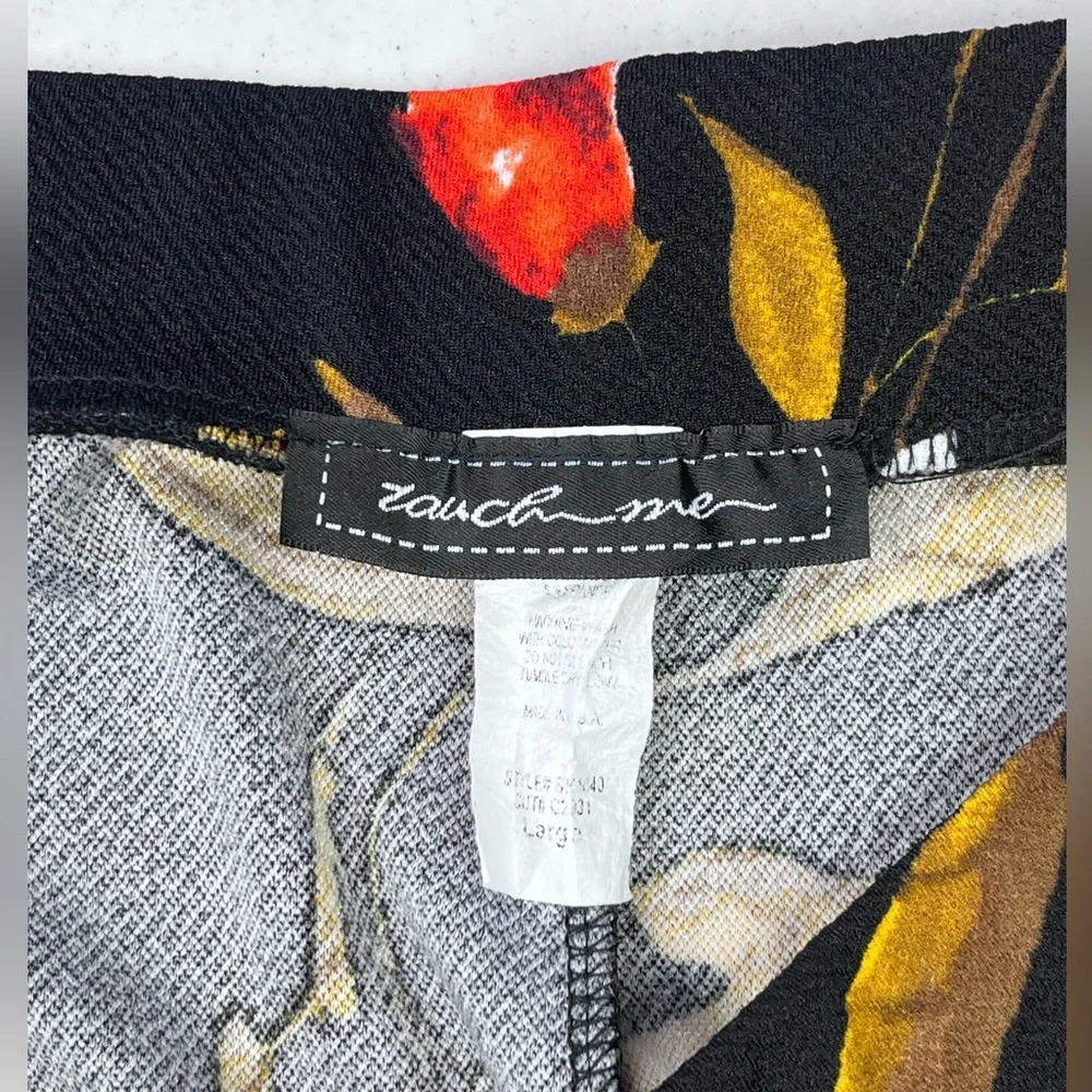 Touch Me Black Floral Skirt with High-Low Ruffle Hem. Size Large. - Picture 6 of 9